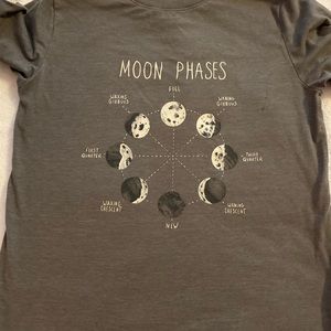 Cat and Jack boys t-shirt from Target.   Moon phases print on front.
